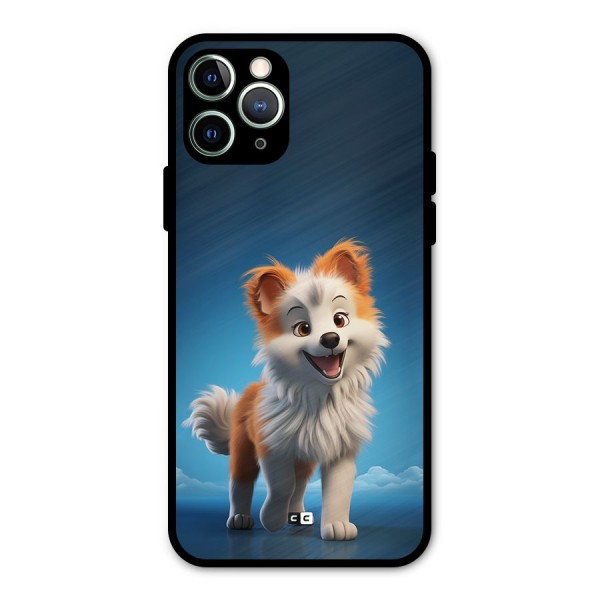Cute Puppy Walking Metal Back Case for iPhone 11 Pro Max