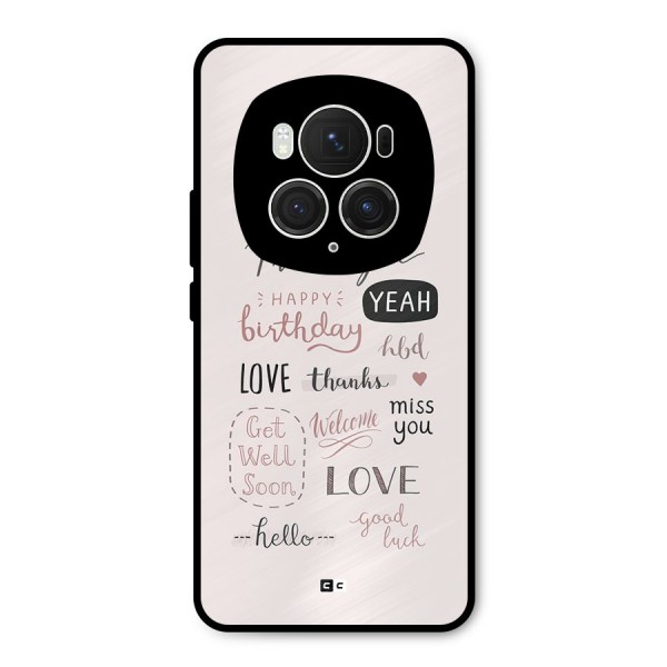 Cute Quotes Metal Back Case for Honor Magic6 Pro
