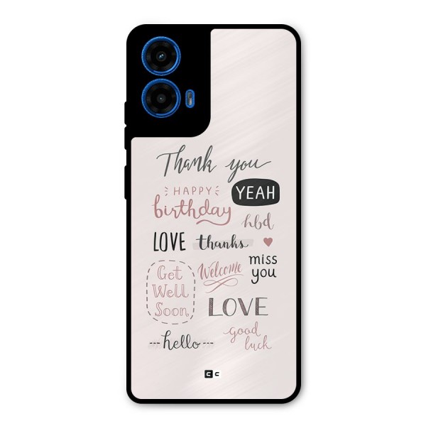 Cute Quotes Metal Back Case for Moto G45