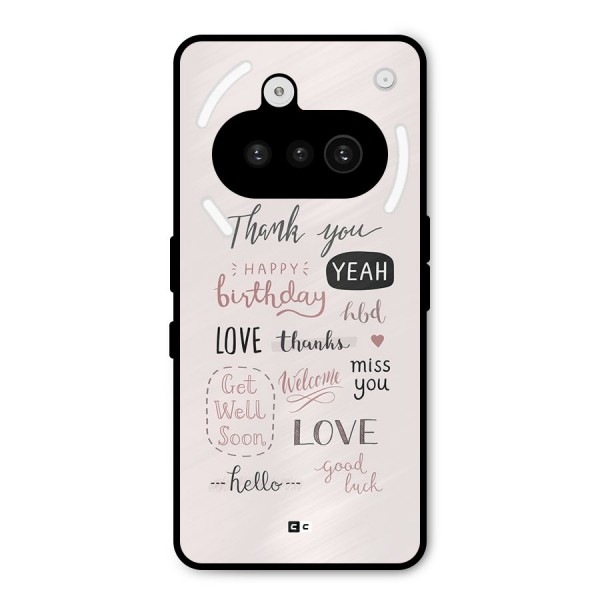 Cute Quotes Metal Back Case for Nothing Phone 3a