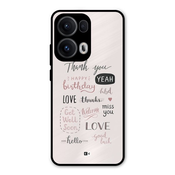 Cute Quotes Metal Back Case for Oppo Reno13 Pro