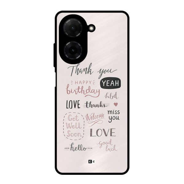 Cute Quotes Metal Back Case for Poco C71