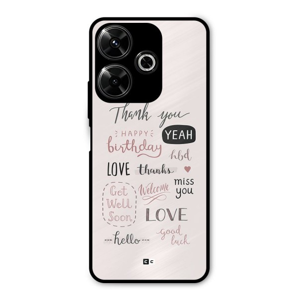 Cute Quotes Metal Back Case for Redmi 13 5G