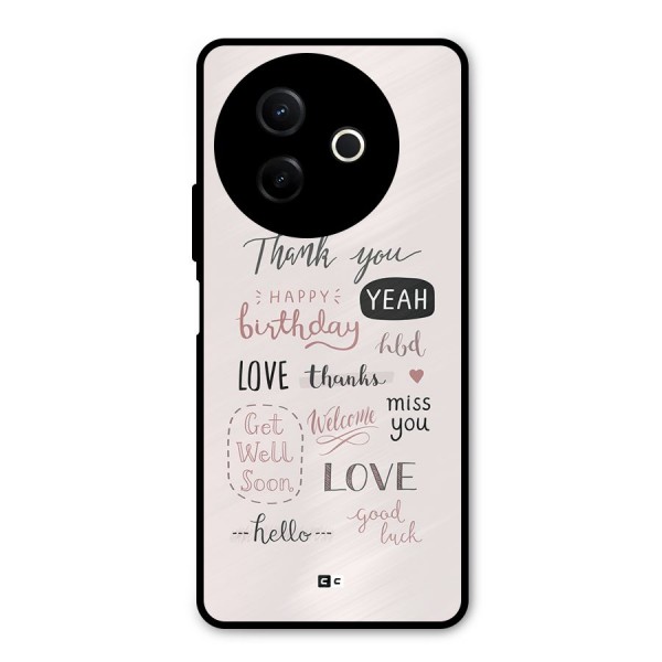 Cute Quotes Metal Back Case for Vivo Y39