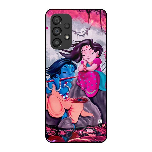 Cute Radha Krishna Metal Back Case for Galaxy A33 5G