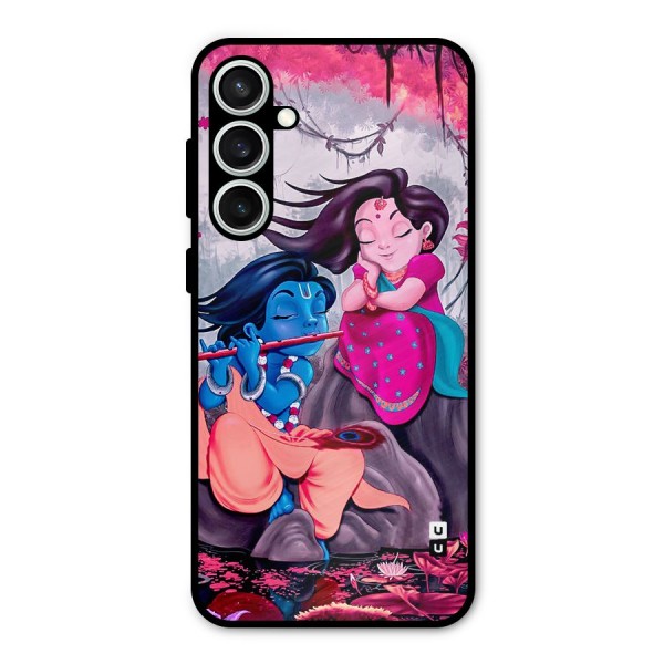 Cute Radha Krishna Metal Back Case for Galaxy S23 FE