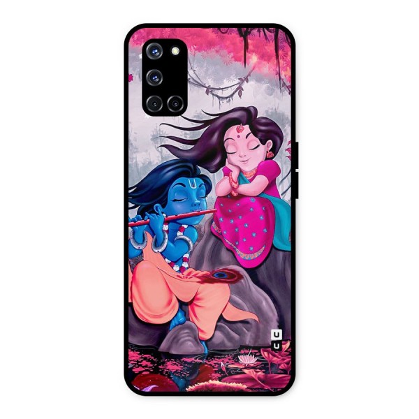 Cute Radha Krishna Metal Back Case for Oppo A52