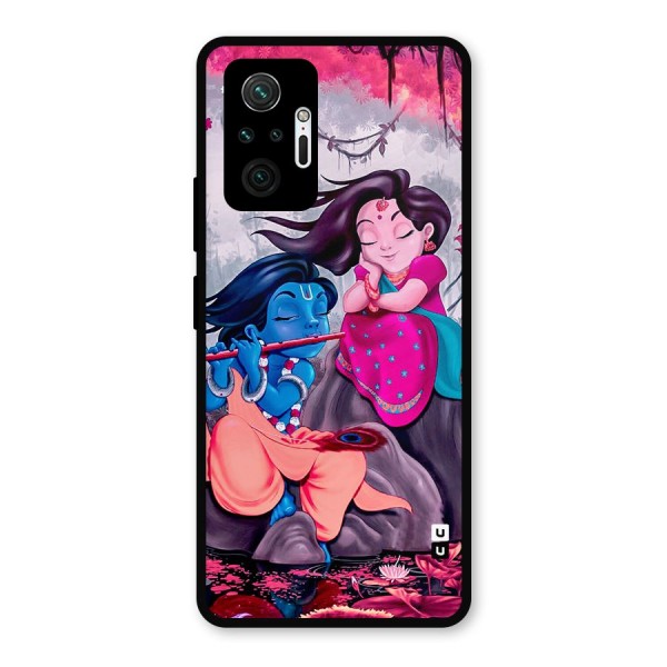 Cute Radha Krishna Metal Back Case for Redmi Note 10 Pro Max