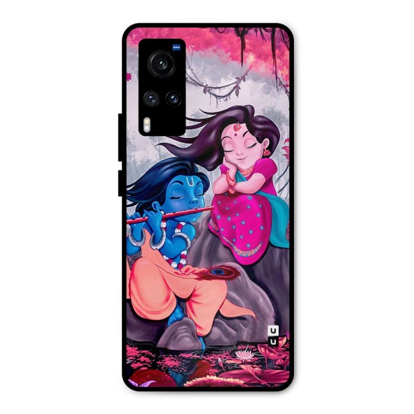 Cute Radha Krishna Metal Back Case for Vivo X60