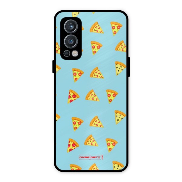 Cute Slices of Pizza Metal Back Case for OnePlus Nord 2 5G