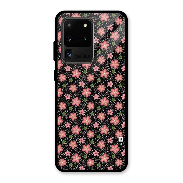 Cute Tiny Flowers Glass Back Case for Galaxy S20 Ultra