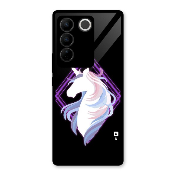 Cute Unicorn Illustration Glass Back Case for Vivo V27