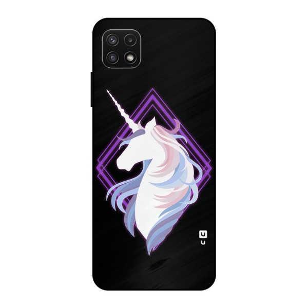 Cute Unicorn Illustration Metal Back Case for Galaxy A22 5G