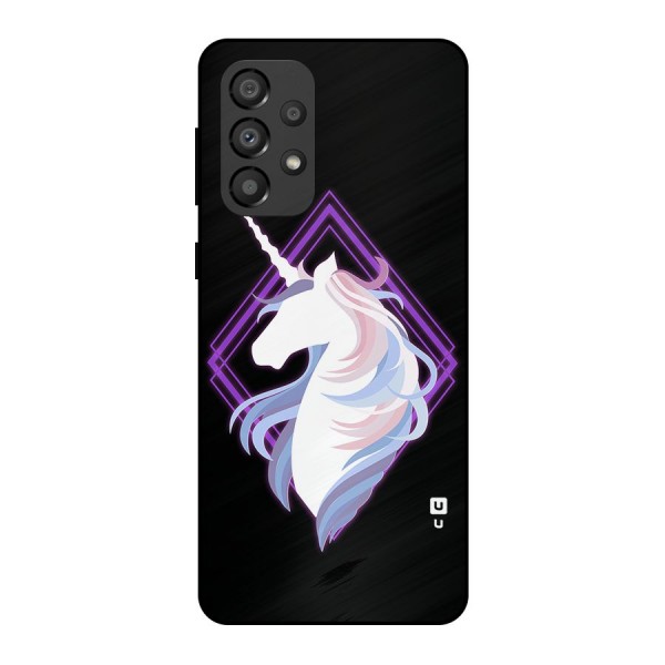 Cute Unicorn Illustration Metal Back Case for Galaxy A33 5G