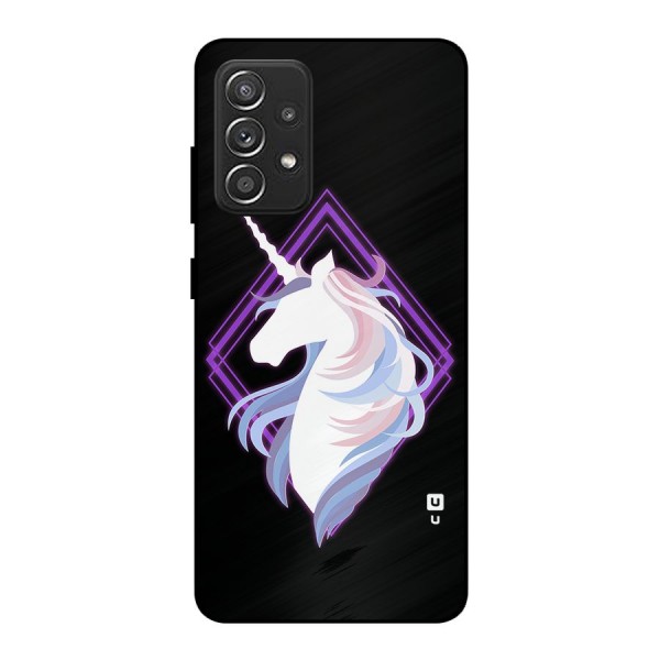 Cute Unicorn Illustration Metal Back Case for Galaxy A52s 5G