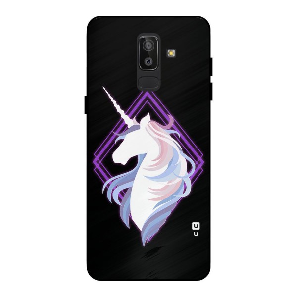 Cute Unicorn Illustration Metal Back Case for Galaxy J8