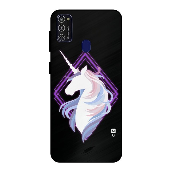 Cute Unicorn Illustration Metal Back Case for Galaxy M21