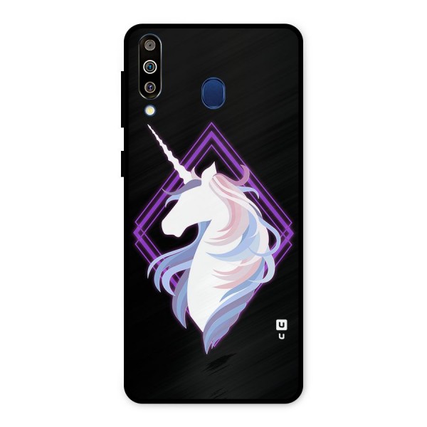 Cute Unicorn Illustration Metal Back Case for Galaxy M30