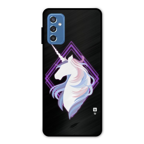 Cute Unicorn Illustration Metal Back Case for Galaxy M52 5G