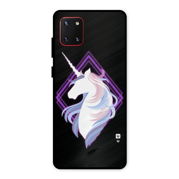 Cute Unicorn Illustration Metal Back Case for Galaxy Note 10 Lite