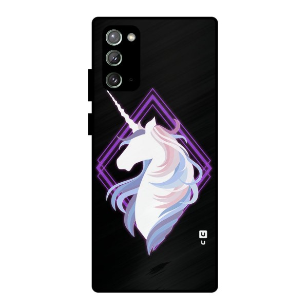 Cute Unicorn Illustration Metal Back Case for Galaxy Note 20