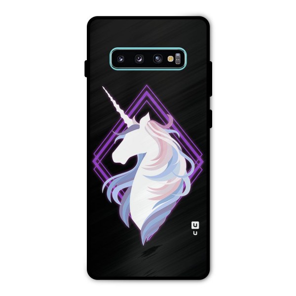 Cute Unicorn Illustration Metal Back Case for Galaxy S10 Plus