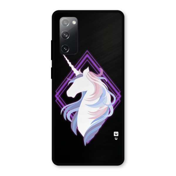Cute Unicorn Illustration Metal Back Case for Galaxy S20 FE 5G