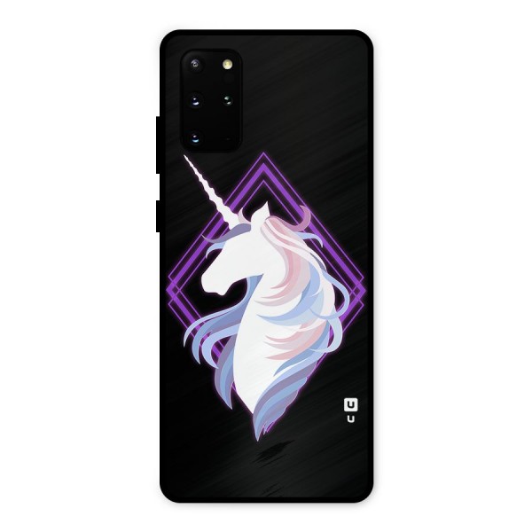 Cute Unicorn Illustration Metal Back Case for Galaxy S20 Plus