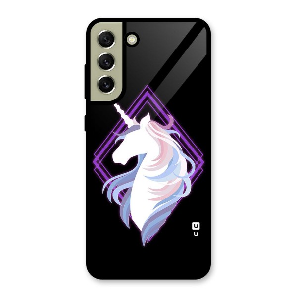 Cute Unicorn Illustration Metal Back Case for Galaxy S21 FE 5G (2023)