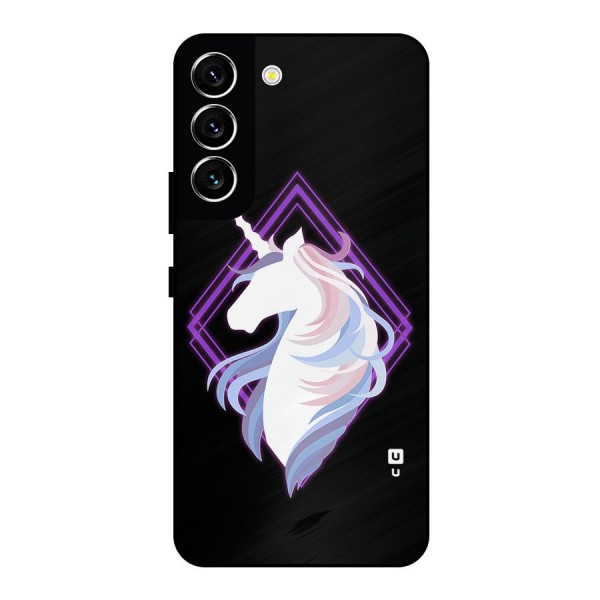 Cute Unicorn Illustration Metal Back Case for Galaxy S22 5G