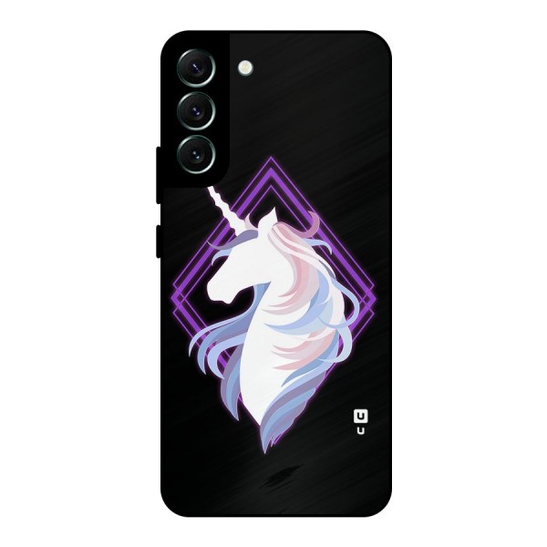 Cute Unicorn Illustration Metal Back Case for Galaxy S22 Plus 5G