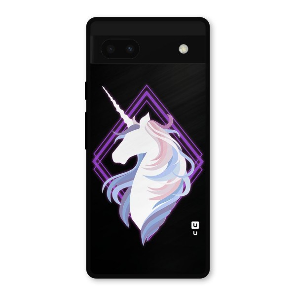 Cute Unicorn Illustration Metal Back Case for Google Pixel 6a