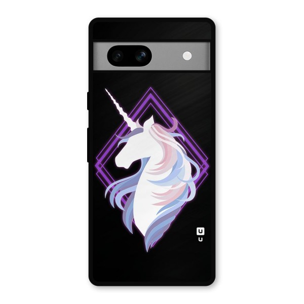 Cute Unicorn Illustration Metal Back Case for Google Pixel 7a