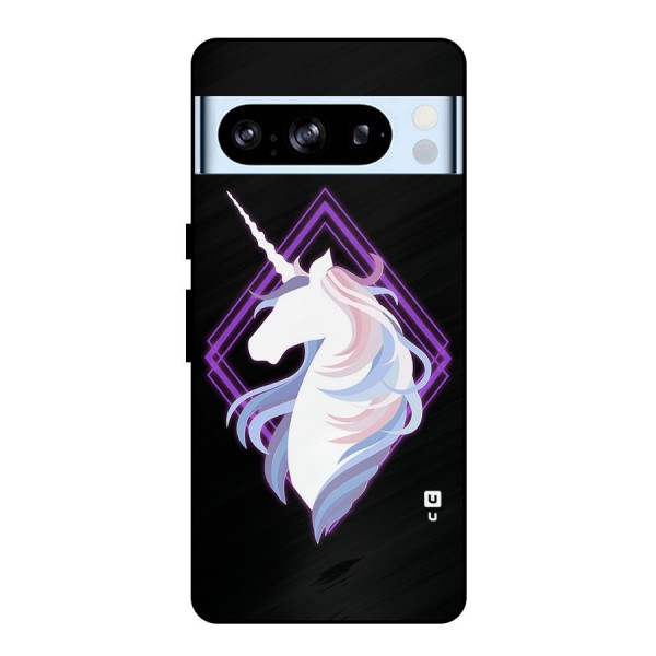Cute Unicorn Illustration Metal Back Case for Google Pixel 8 Pro
