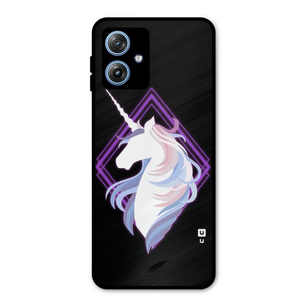 Cute Unicorn Illustration Metal Back Case for Moto G54