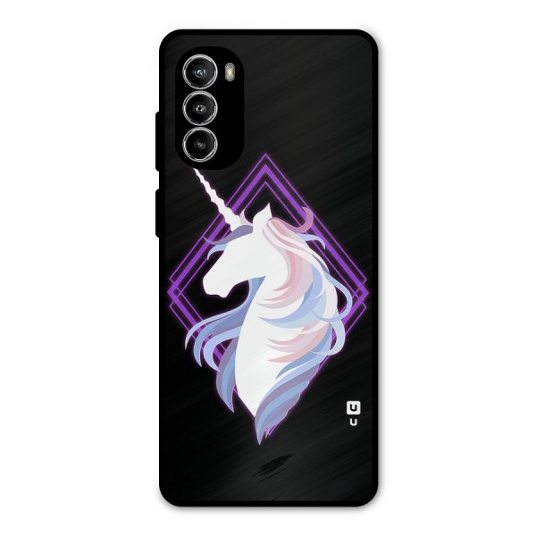 Cute Unicorn Illustration Metal Back Case for Moto G82