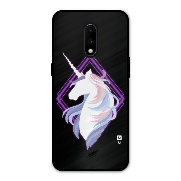 Cute Unicorn Illustration Metal Back Case for OnePlus 7