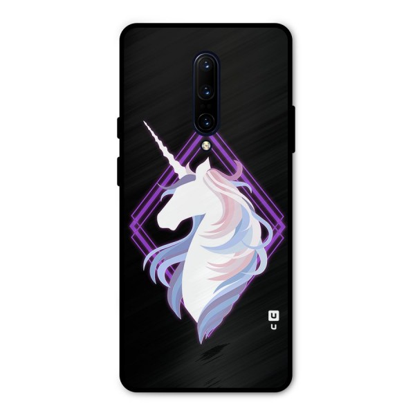 Cute Unicorn Illustration Metal Back Case for OnePlus 7 Pro