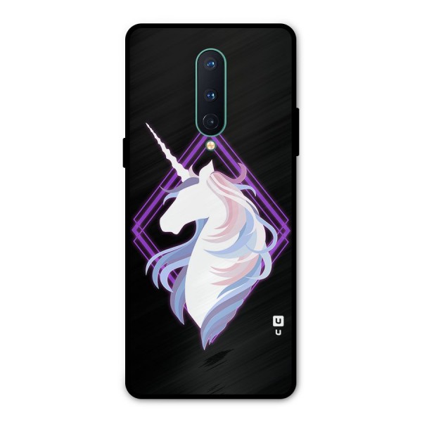 Cute Unicorn Illustration Metal Back Case for OnePlus 8