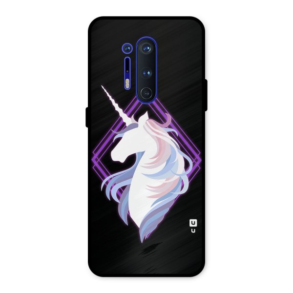 Cute Unicorn Illustration Metal Back Case for OnePlus 8 Pro
