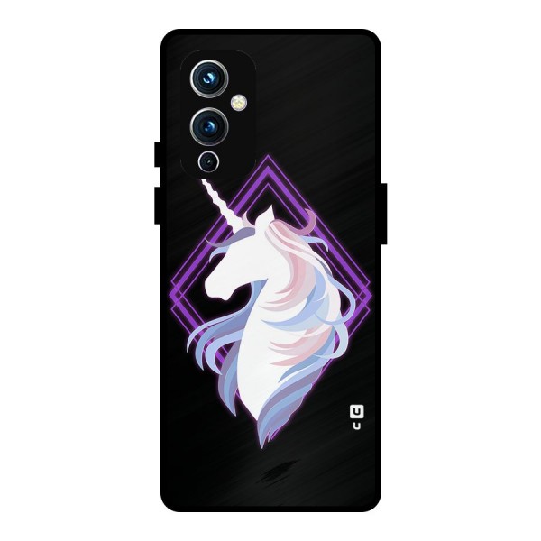 Cute Unicorn Illustration Metal Back Case for OnePlus 9