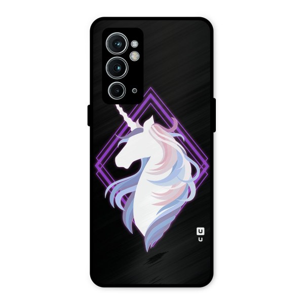 Cute Unicorn Illustration Metal Back Case for OnePlus 9RT 5G