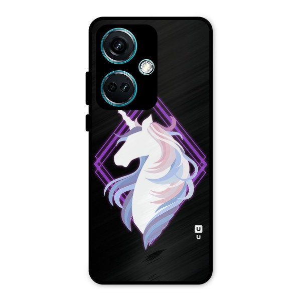 Cute Unicorn Illustration Metal Back Case for OnePlus Nord CE 3 5G