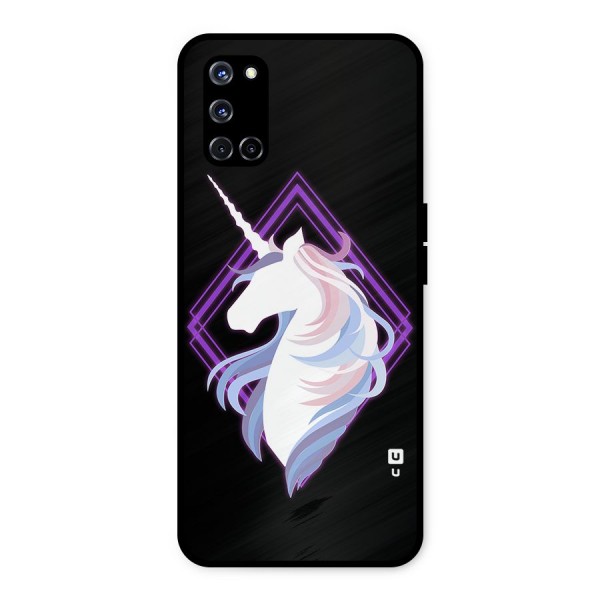 Cute Unicorn Illustration Metal Back Case for Oppo A52