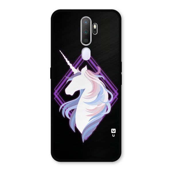 Cute Unicorn Illustration Metal Back Case for Oppo A5 (2020)