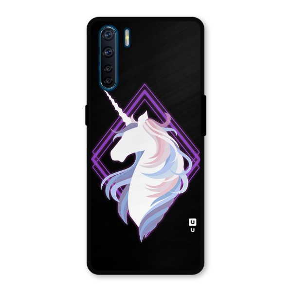 Cute Unicorn Illustration Metal Back Case for Oppo F15
