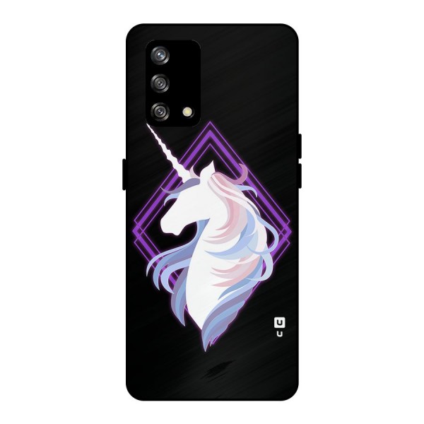 Cute Unicorn Illustration Metal Back Case for Oppo F19