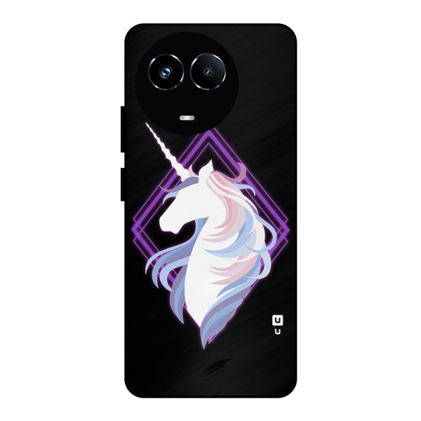 Cute Unicorn Illustration Metal Back Case for Realme 11X