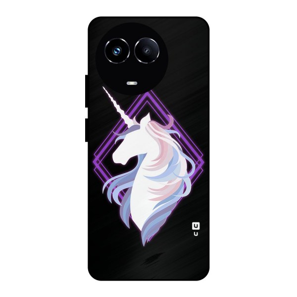 Cute Unicorn Illustration Metal Back Case for Realme 11 5G