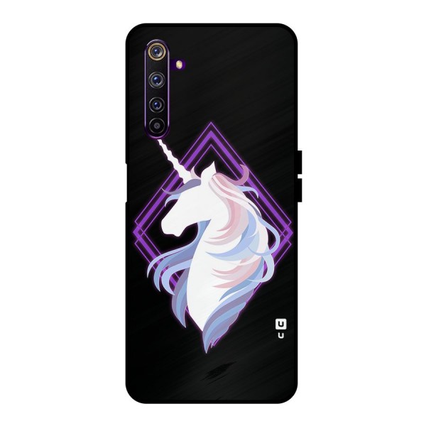 Cute Unicorn Illustration Metal Back Case for Realme 6 Pro